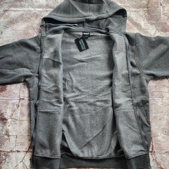 XXL Casual Grey Full Zip Lightweight Hoodie - Picture 5 of 10